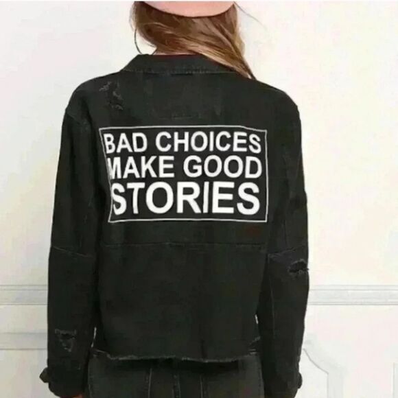 s8 signature Black Jacket with Bold Text Graphic - Picture 1 of 12